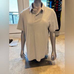 Mens Apt 9 Polo Silver Gray Grey Sz M Medium Short Sleeve Cotton Very Nice